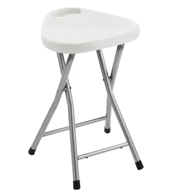 Aqualine White Line - Bathroom stool folding, 30x47x29 cm, white CO75