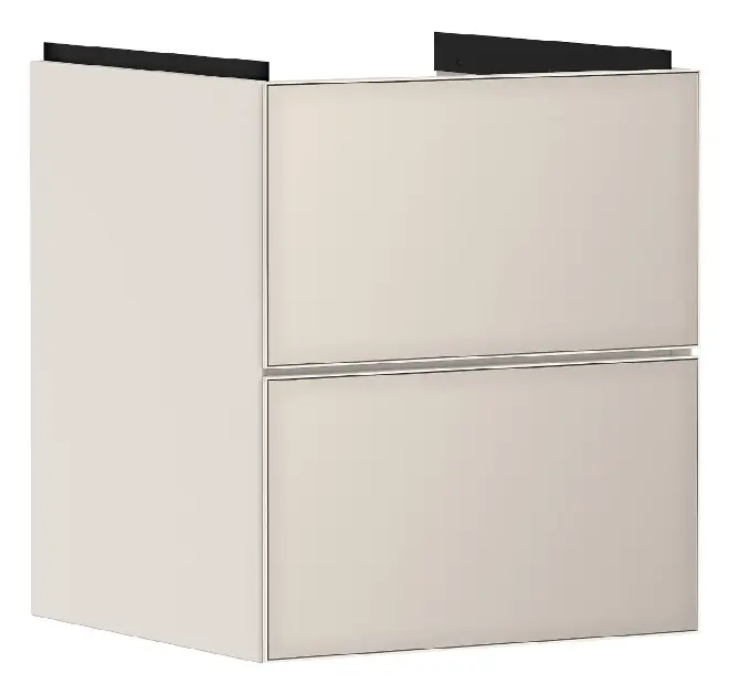 Hansgrohe Xevolos E - Mueble de lavabo 58x48x48 cm, 2 cajones, beige mate/beige metalizado 54173790