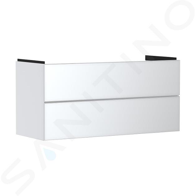 Hansgrohe Xevolos E - Umyvadlová skříňka 118x58x48 cm, 2 zásuvky, matná bílá/metalická bílá 54184320