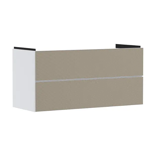 Hansgrohe Xevolos E - Mueble de lavabo 118x58x48 cm, 2 cajones, blanco mate/bronce 54184390