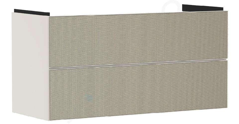 Hansgrohe Xevolos E - Umyvadlová skříňka 118x58x48 cm, 2 zásuvky, matná béžová/bronz 54185390