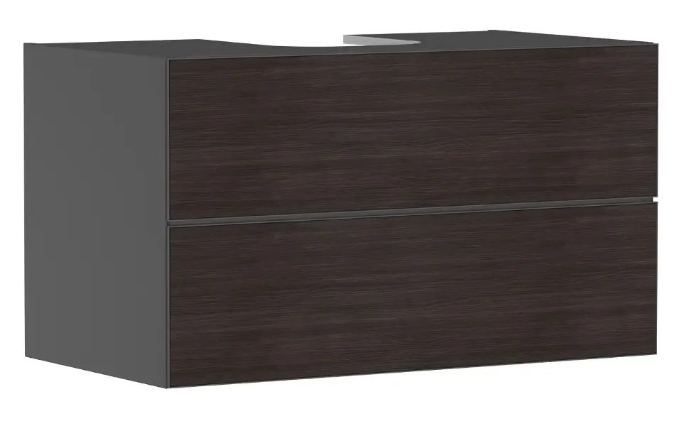 Hansgrohe Xevolos E - Mueble lavabo 98x56x55 cm, 2 cajones, gris mate/roble oscuro 54192730