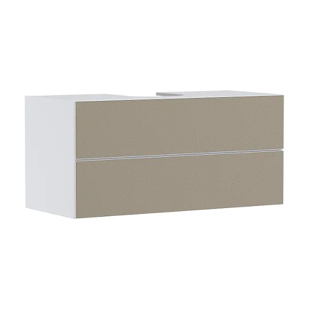 Hansgrohe Xevolos E - Mueble lavabo 118x56x55 cm, 2 cajones, blanco mate/bronce 54193390