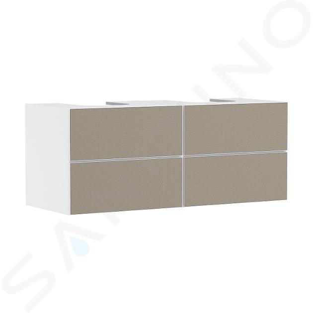 Hansgrohe Xevolos E - Umyvadlová skříňka 137x56x55 cm, 4 zásuvky, matná bílá/bronz 54196390