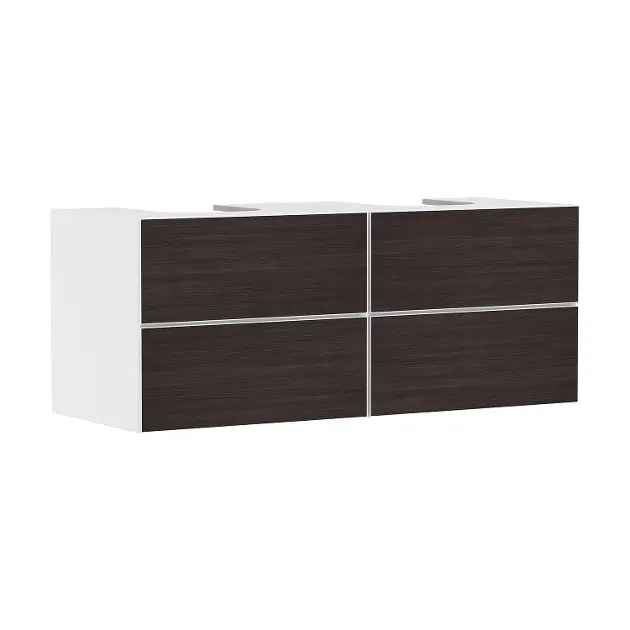 Hansgrohe Xevolos E - Mueble lavabo 137x56x55 cm, 4 cajones, blanco mate/roble oscuro 54196730