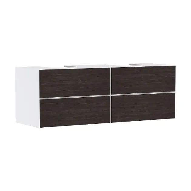 Hansgrohe Xevolos E - Mueble lavabo 157x56x55 cm, 4 cajones, blanco mate/roble oscuro 54199730