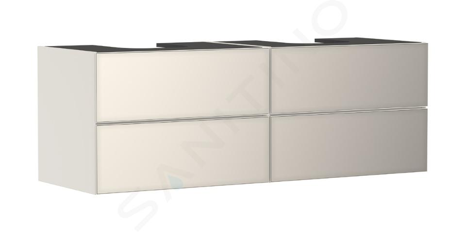 Hansgrohe Xevolos E - Umyvadlová skříňka 157x56x55 cm, 4 zásuvky, matná béžová/metalická béžová 54200790