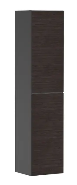 Hansgrohe Xevolos E - Armario alto 40x176x36 cm, 2 puertas, bisagras a la derecha, gris mate/roble oscuro 54223730