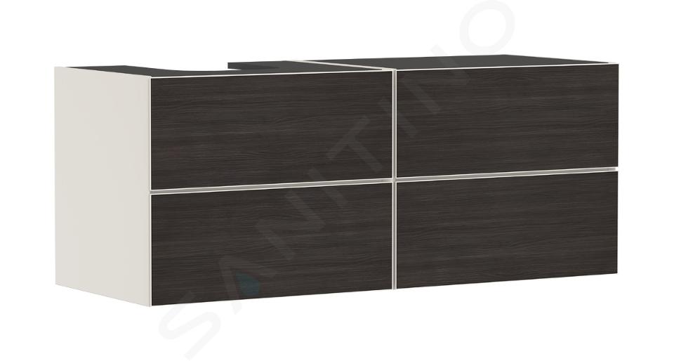 Hansgrohe Xevolos E - Umyvadlová skříňka 137x56x55 cm, 4 zásuvky, matná béžová/tmavý dub 54237730