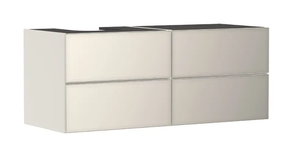 Hansgrohe Xevolos E - Mueble de lavabo 137x56x55 cm, 4 cajones, beige mate/beige metalizado 54237790