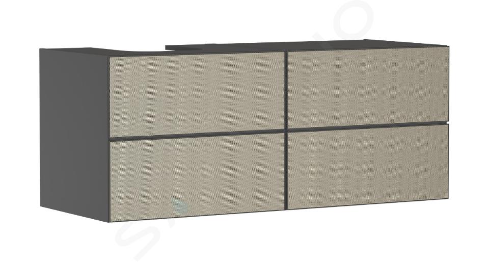 Hansgrohe Xevolos E - Umyvadlová skříňka 137x56x55 cm, 4 zásuvky, matná šedá/bronz 54238390