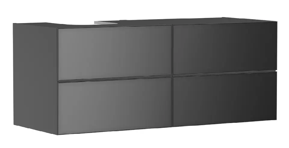Hansgrohe Xevolos E - Mueble lavabo 137x56x55 cm, 4 cajones, gris mate/gris metalizado 54238770