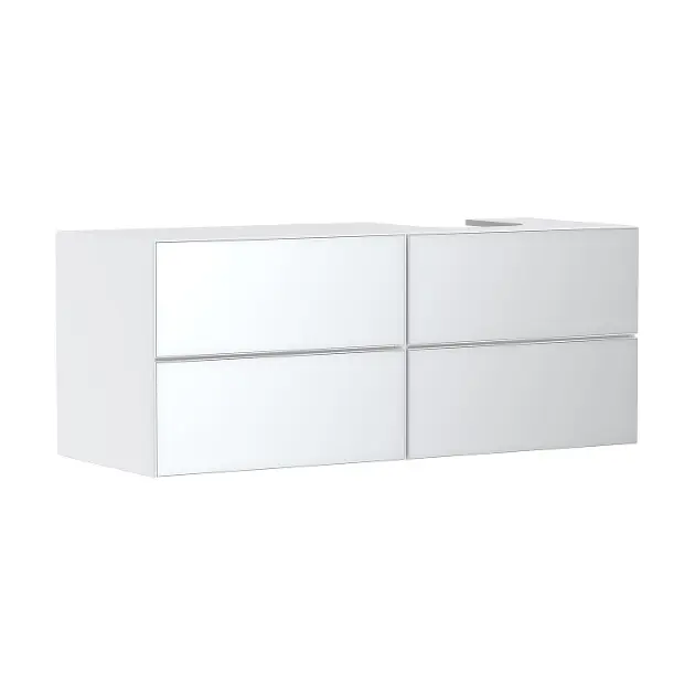 Hansgrohe Xevolos E - Mobiletto lavabo 137x56x55 cm, 4 cassetti, bianco opaco/bianco metallizzato 54239320