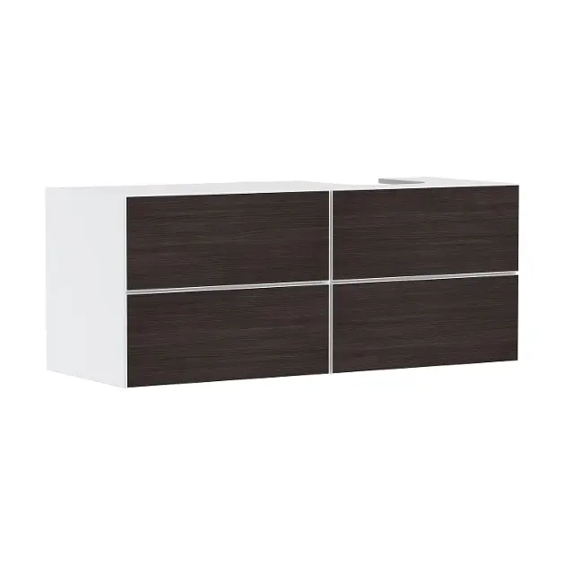 Hansgrohe Xevolos E - Mobiletto lavabo 137x56x55 cm, 4 cassetti, bianco opaco/rovere scuro 54239730