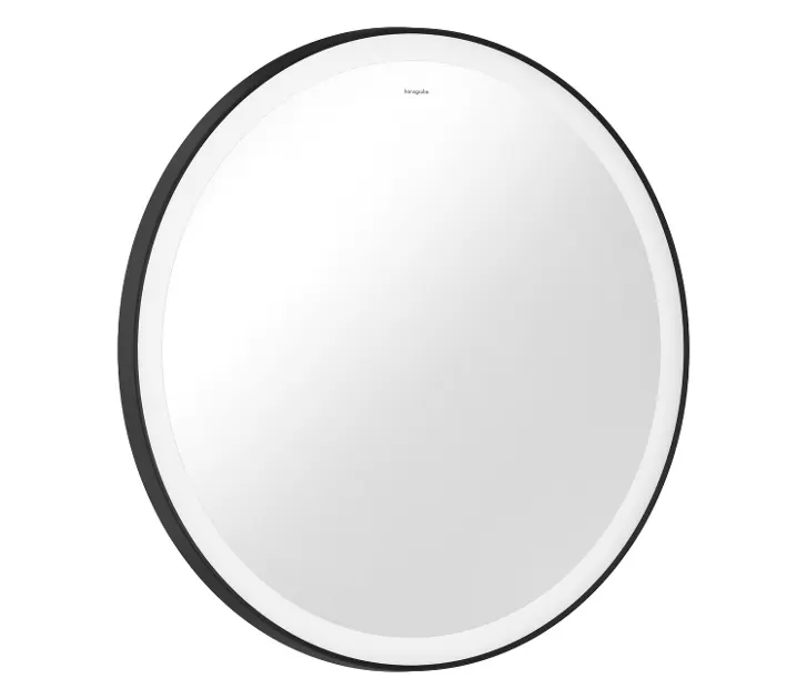 S'AFIELINA Miroir De Maquillage Rond Avec éclairage LED Et Interrupteur Tactile 3 Couleurs De Lumiere Fonction Memoire Cadre Noir 60cm 80765490
