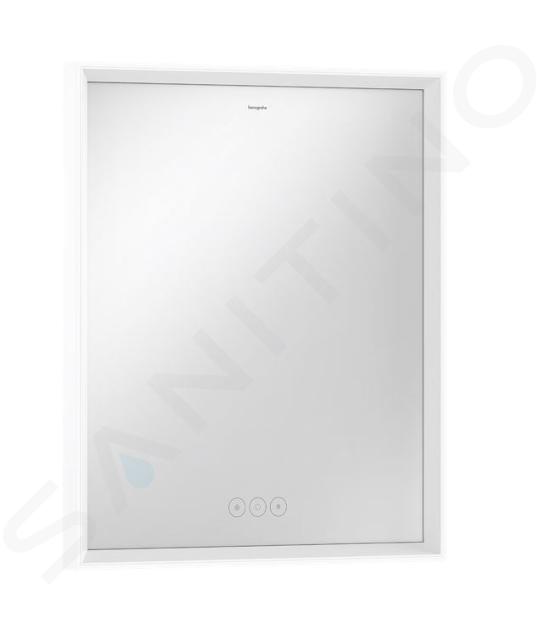 Hansgrohe Xarita E - Zrcadlo s LED osvětlením a vyhříváním, 60x70 cm, dotykový senzor, matná bílá 54988700