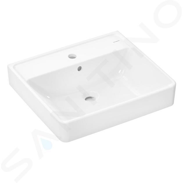 Hansgrohe Xanuia Q - Mosdókagyló 55x48 cm, túlfolyóval, csaptelepnyílással, fehér 60132450