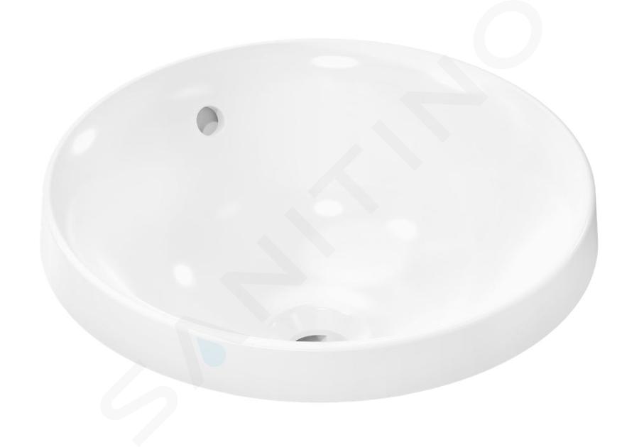 Hansgrohe Xuniva S - Lavabo, diámetro 40 cm, con rebosadero, sin agujero para grifo, blanco 60155450