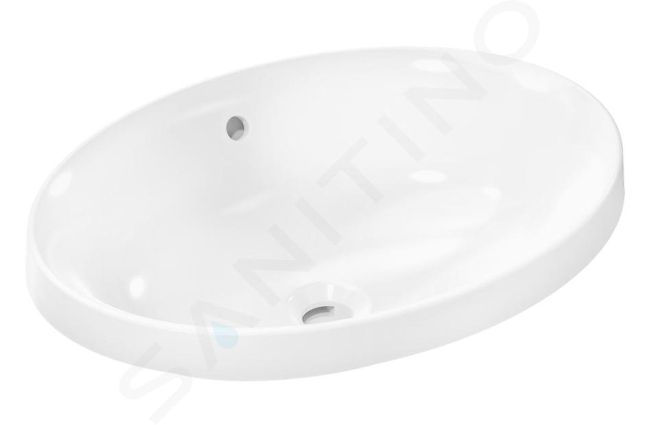 Hansgrohe Xuniva D - Lavabo, 55x40 cm, con troppopieno, senza foro per rubinetto, bianco 60156450