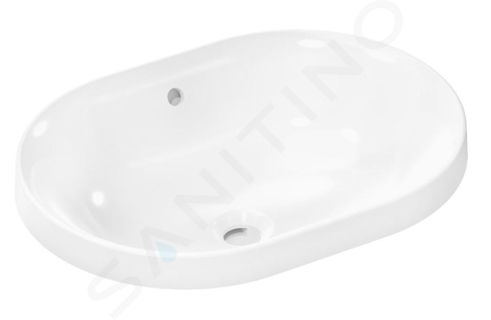 Hansgrohe Xuniva U - Mosdókagyló, 55x40 cm, túlfolyóval, csapfurat nélkül, fehér színű 60157450