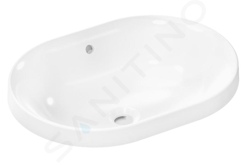 Hansgrohe Xuniva U - Lavabo, 55x40 cm, con rebosadero, sin agujero para grifo, blanco 60157450