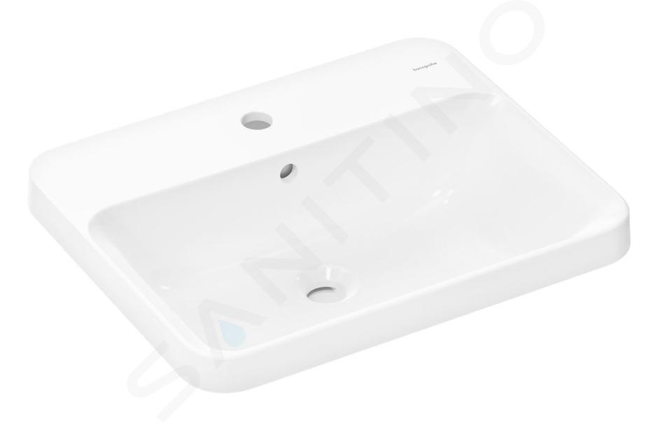 Hansgrohe Xuniva Q - Mosdókagyló, 55x45 cm, túlfolyóval, csapfurattal, fehér színű 60162450