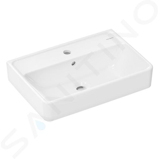 Hansgrohe Xanuia Q - Mosdókagyló 55x37 cm, túlfolyóval, csaptelepnyílással, fehér 60209450