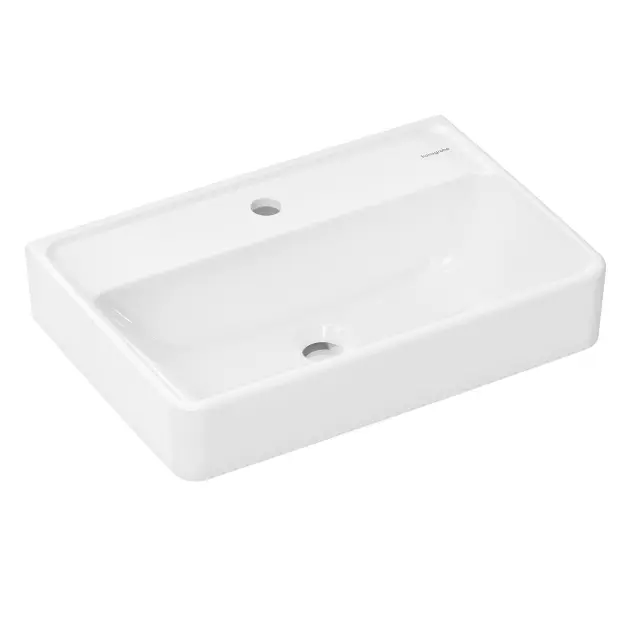 Hansgrohe Xanuia Q - Pesuallas 55x37 cm, ilman ylivuotoa, aukko sekoittimelle, valkoinen 60211450