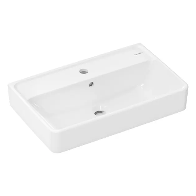 Hansgrohe Xanuia Q - Lavabo 60x37 cm, sin rebosadero, agujero para el grifo, blanco 60213450