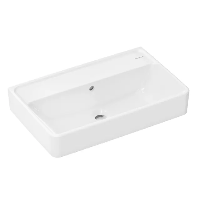 Hansgrohe Xanuia Q - Lavabo 60x37 cm, con rebosadero, sin agujero para grifo, blanco 60214450