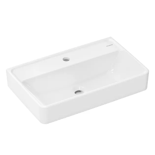 Hansgrohe Xanuia Q - Lavabo 60x37 cm, sin rebosadero, agujero para el grifo, blanco 60215450