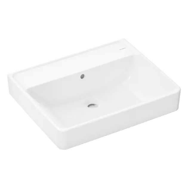 Hansgrohe Xanuia Q - Lavabo 60x48 cm, con rebosadero, sin agujero para grifo, blanco 60244450
