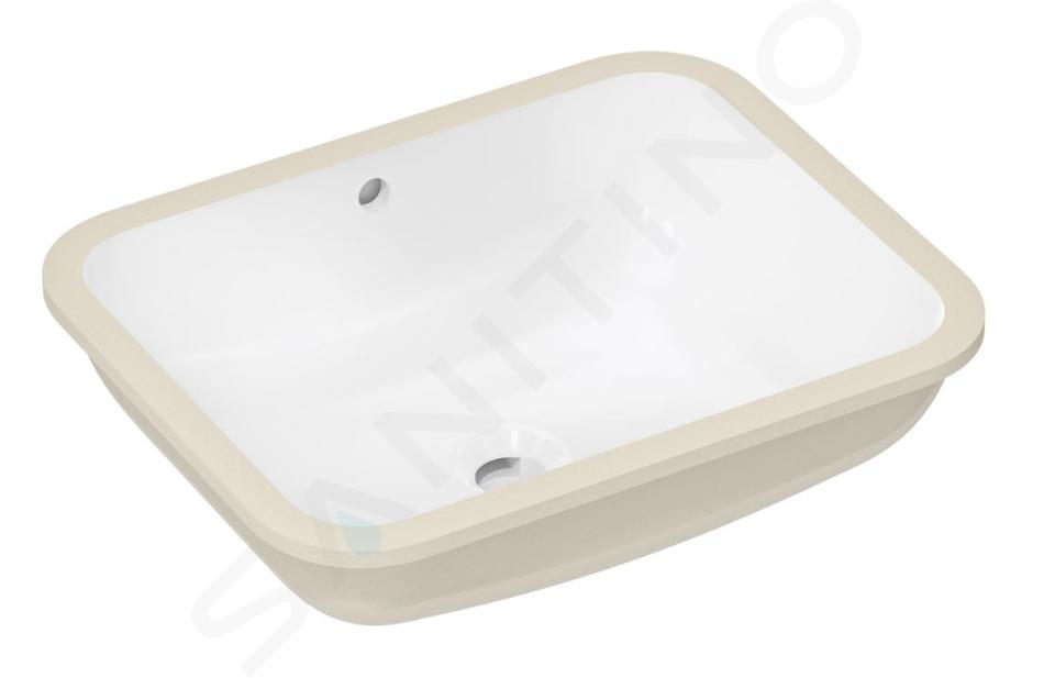 Hansgrohe Xuniva Q - Lavabo encastrado, 45x35 cm, con rebosadero, SmartClean, blanco 61052450