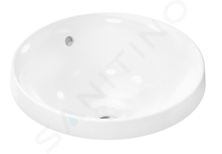 Hansgrohe Xuniva S - Lavabo, diámetro 40 cm, con rebosadero, sin agujero mezclador, SmartClean, blanco 61054450