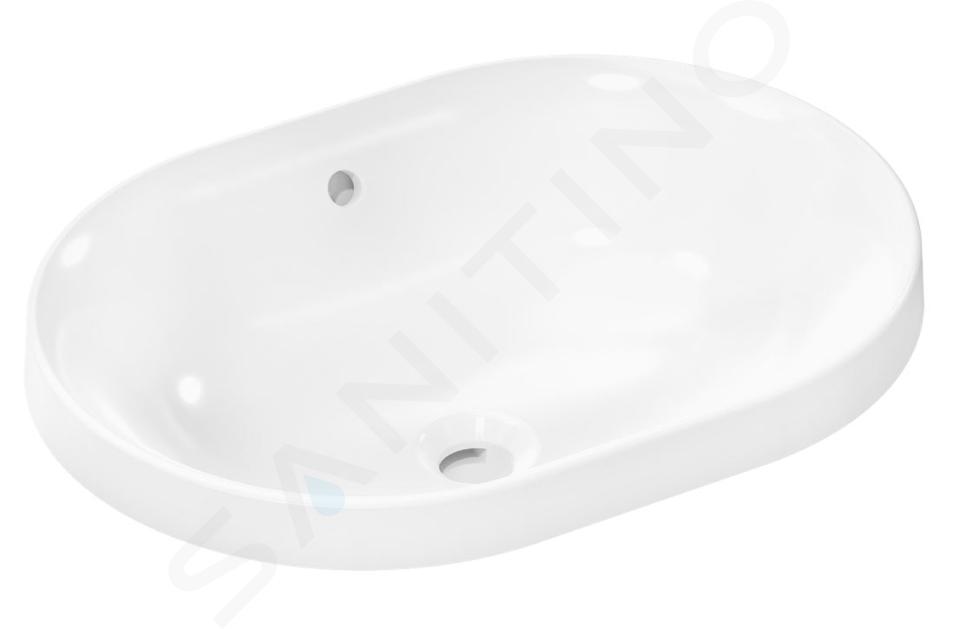 Hansgrohe Xuniva U - Lavabo, 55x40 cm, con rebosadero, sin agujero para grifo, SmartClean, blanco 61062450