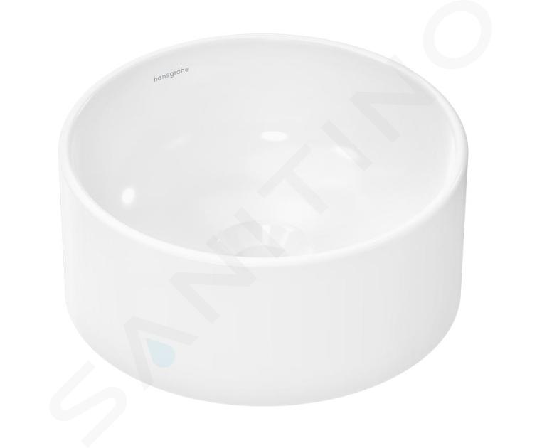 Hansgrohe Xuniva S - Lavabo sobre encimera, diámetro 30 cm, sin rebosadero, SmartClean, blanco 61070450