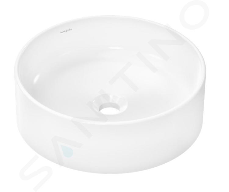 Hansgrohe Xuniva S - Lavabo sobre encimera, diámetro 40 cm, sin rebosadero, SmartClean, blanco 61071450