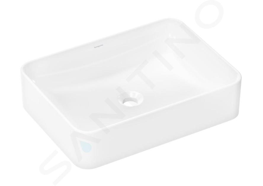 Hansgrohe Xuniva Q - Lavabo da appoggio, 55x40 cm, senza troppopieno, SmartClean, bianco 61075450