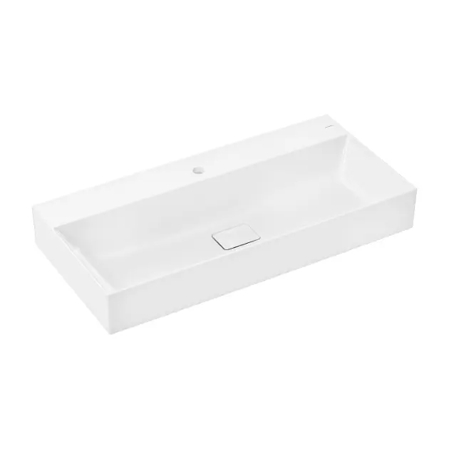 Hansgrohe Xevolos E - Lavabo 100x48 cm, senza troppopieno, con foro per miscelatore, SmartClean, bianco 61100450