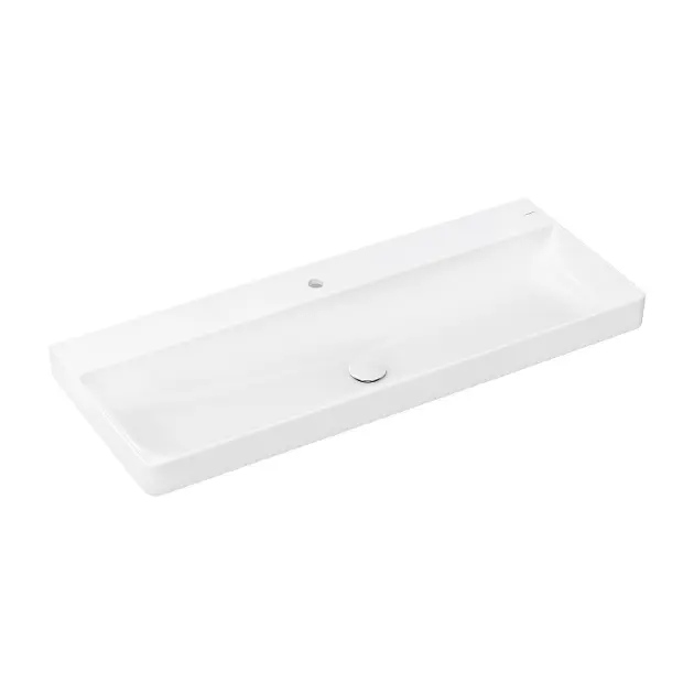 Hansgrohe Xelu Q - Lavabo, 120x48 cm, sin rebosadero, agujero para grifo, SmartClean, blanco 61108450