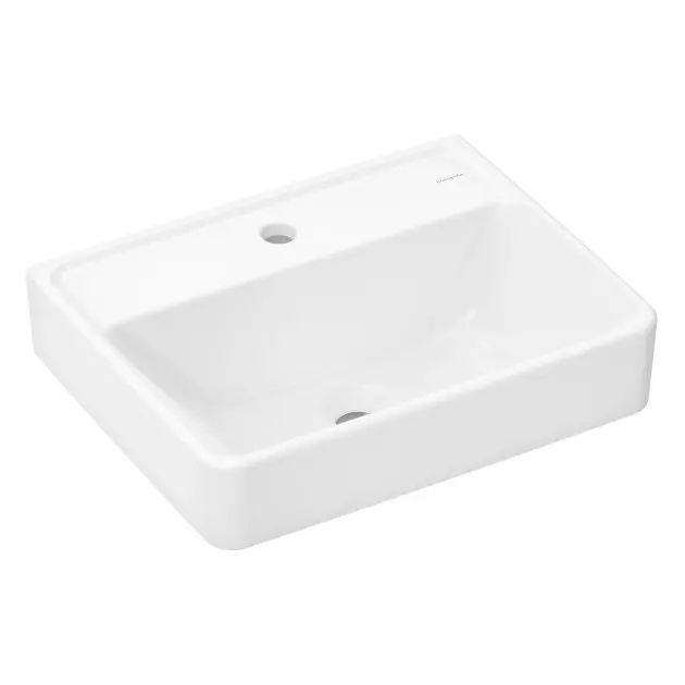 Hansgrohe Xanuia Q - Lavabo 50x39 cm, sin rebosadero, agujero para grifo, SmartClean, blanco 61144450