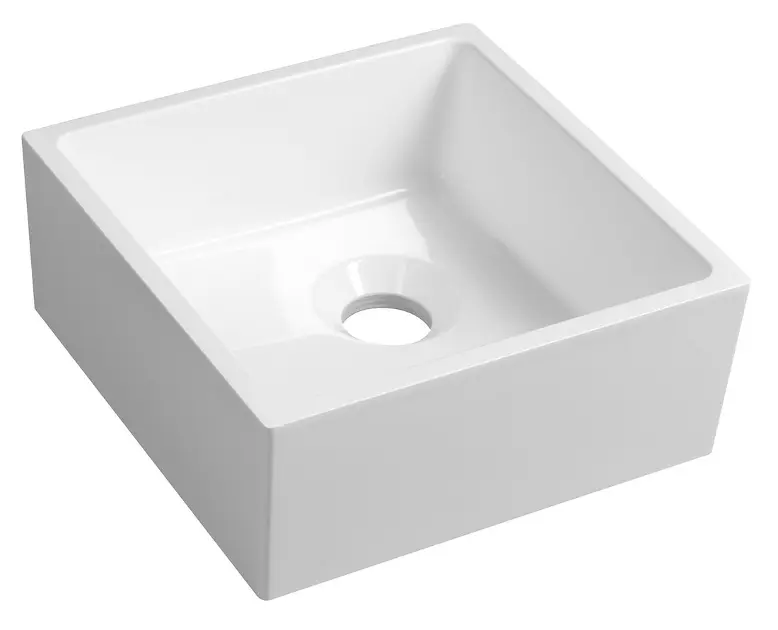 Sapho - Lavabo da appoggio 25x25cm, senza troppopieno, bianco SN250