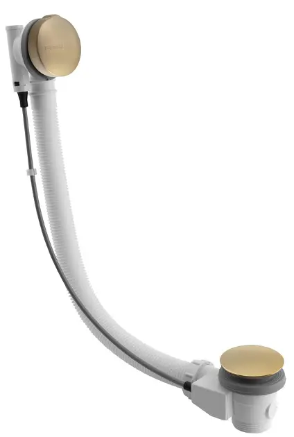 Polysan - Badafvoer- en overloopset, lengte 58 cm, mat goud 71680GB