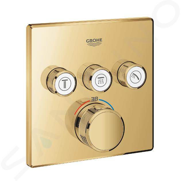 Grohe Grohtherm SmartControl - Mitigeur thermostatique encastré, 3 sorties, Cool Sunrise 29126GL0