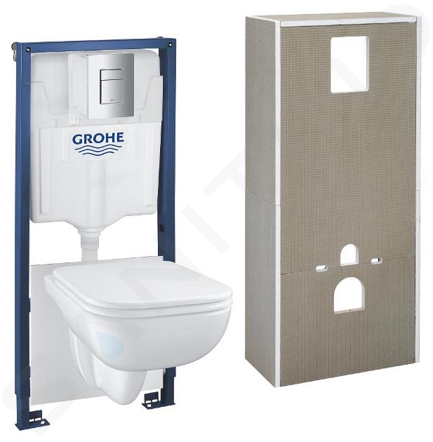 Grohe Solido - Set předstěnové instalace, klozetu Start Edge Ceramic a sedátka, softclose, rimless, tlačítka Even, chrom 36532000