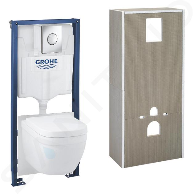 Grohe Solido+ - Voorwand installatieset, toilet, Softclose-zitting en Skate Air-bediening, chroom 36534000