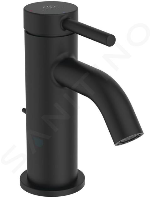 Ideal Standard Ceraline Nuovo - Grifo de lavabo, con desagüe, BlueStart, negro seda BD756XG