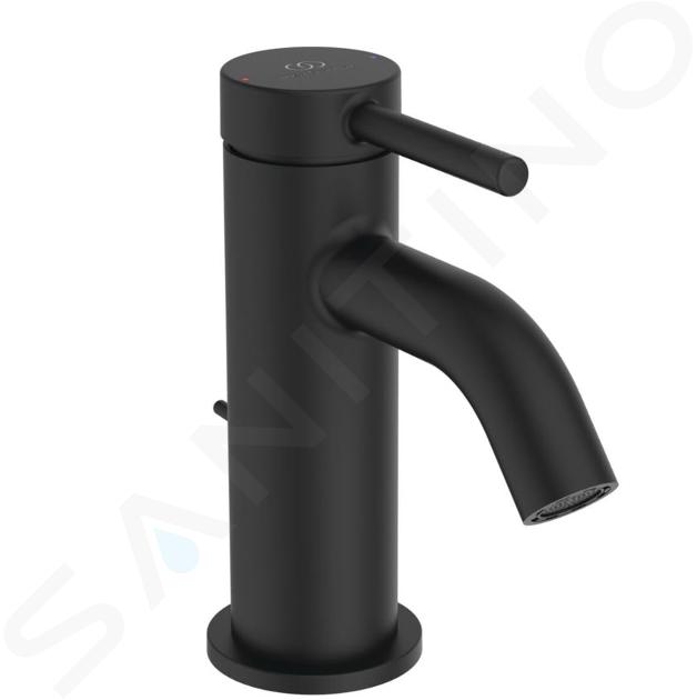 Ideal Standard Ceraline Nuovo - Miscelatore per lavabo, con sistema di scarico, nero seta BD845XG