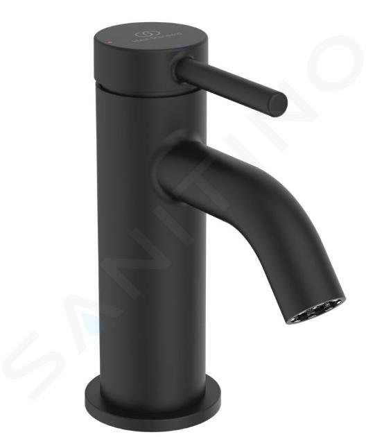 Ideal Standard Ceraline Nuovo - Mitigeur de lavabo avec bonde ClickClack, BlueStart, noir soyeux BD958XG