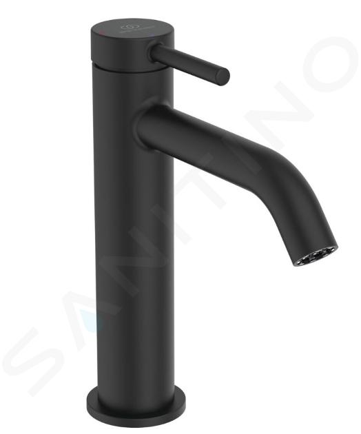 Ideal Standard Ceraline Nuovo - Grifo de lavabo ClickClack con caño, BlueStart, negro seda BD959XG